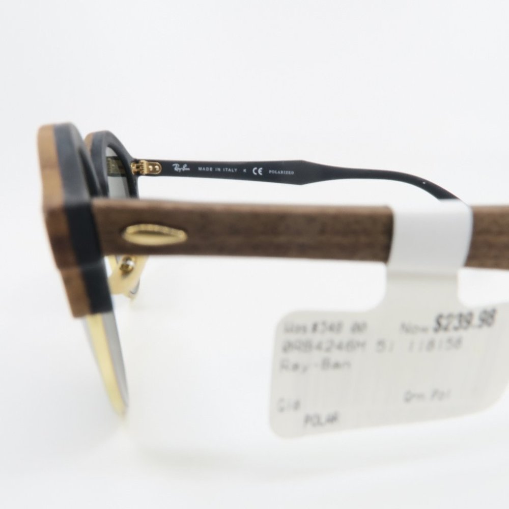 Ray-Ban Clubmaster New RB 4246M 118/58 Wood & Gold - Picture 4 of 9